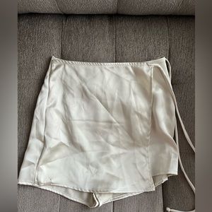 Altar’d State Cream Satin Mini Skort